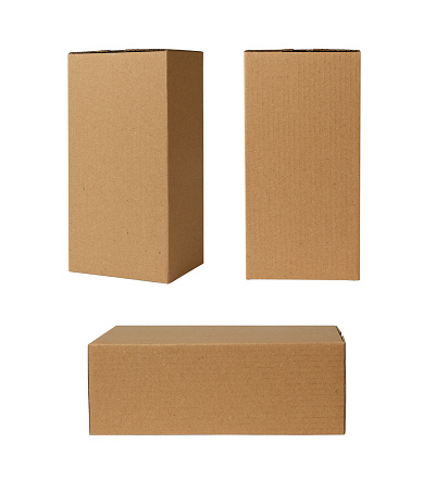 kraft brown box made from recycled paper isolated on white background