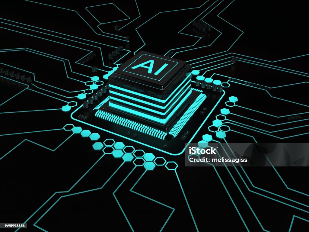 Artificial Intelligence Ai 3d Rendering Concept Image Digital Processor ...