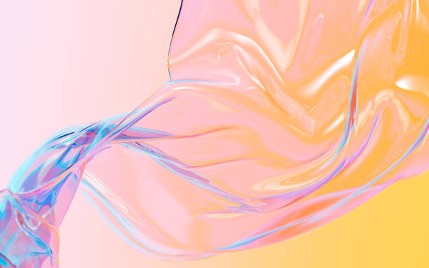 istock Abstract flowing transparent glass background, 3d rendering. 1496000263