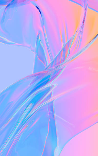 istock Abstract flowing transparent glass background, 3d rendering. 1496000266