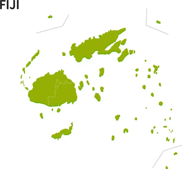 Vector illustration of Map of provinces in Fiji.