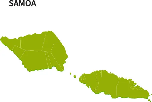 Vector illustration of Map of provinces in Samoa.