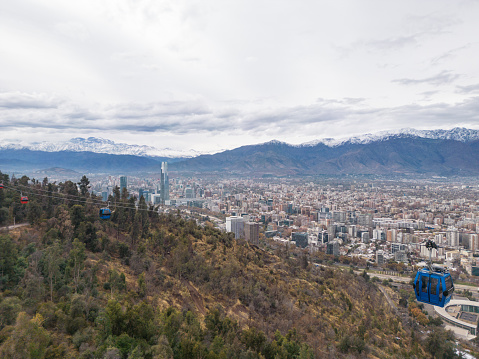 Mountain view in the city of santiago