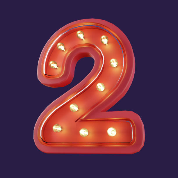 istock 3d Render of Number 2 Neon LED Typography 1496013582