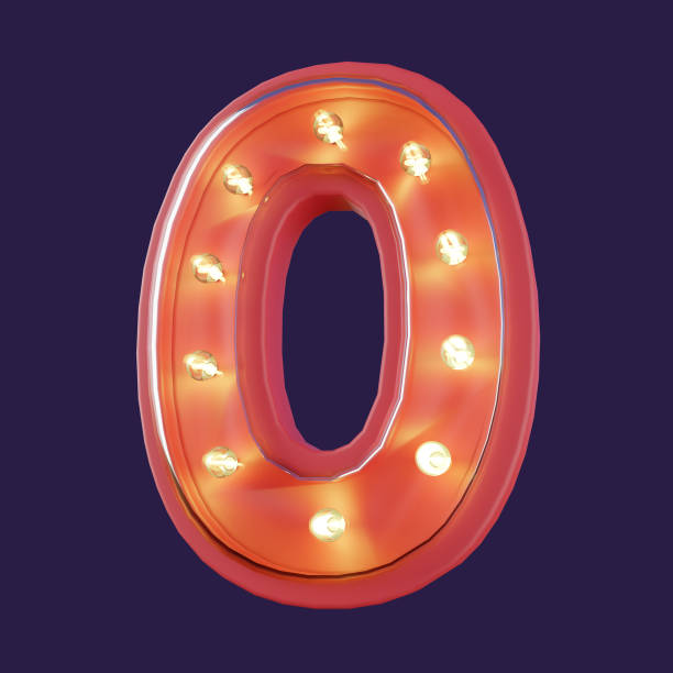 istock 3d Render of Number 0 Neon LED Typography 1496013586