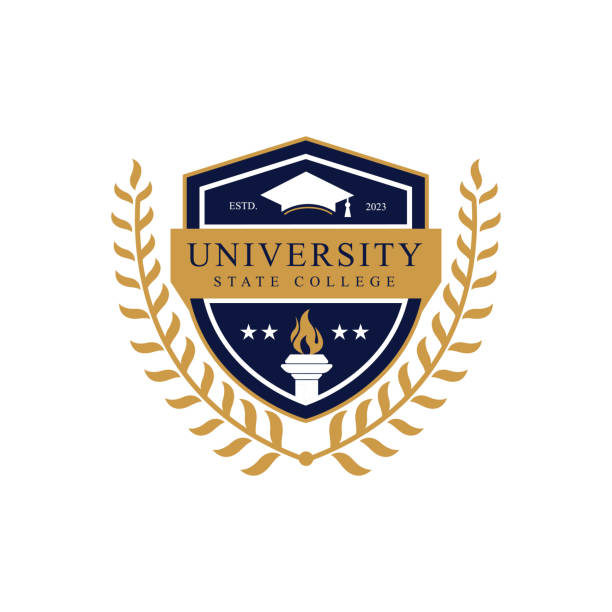 stockillustraties, clipart, cartoons en iconen met university college school badge design vector image. education badge design. university high school emblem - universiteit