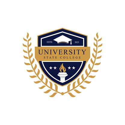 University college school badge  design vector image. Education badge  design. University high school emblem