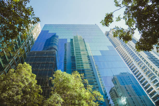 istock Corporate modern offices building among green trees in Brisbane CBD 1496016854