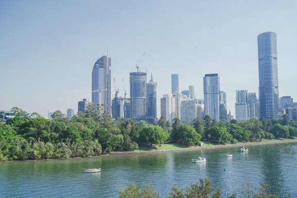 Skyscrapers view of Brisbane CBD and river from Kangaroo Point