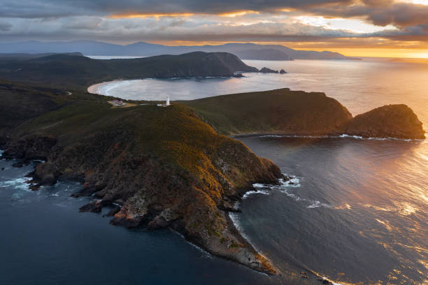 Bruny Island lighthouse on sunrise, TAS, Australia
