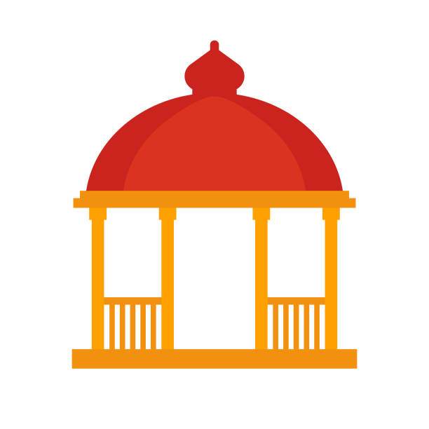 gazebos design vector icon flat isolated illustration gazebos design vector icon flat modern isolated illustration octagon house stock illustrations