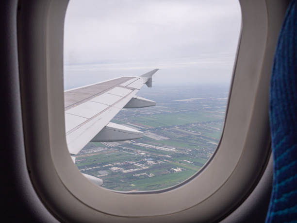 istock Landscape from the window view on airplane 1496025364