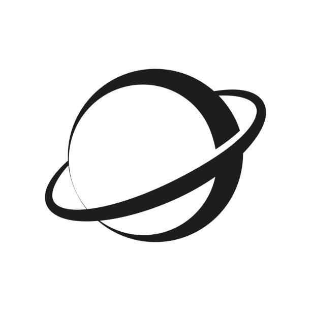 Planet Saturn with planetary ring system flat vector icon for astronomy apps and websites. Vector illustration. Stock image. Planet Saturn with planetary ring system flat vector icon for astronomy apps and websites. Vector illustration. Stock image. EPS 10. ring tilt stock illustrations