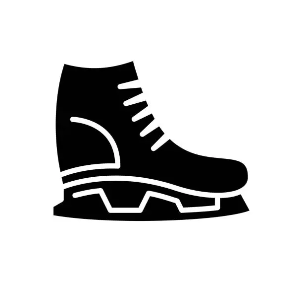 Vector illustration of Skating Black Filled Vector Icon