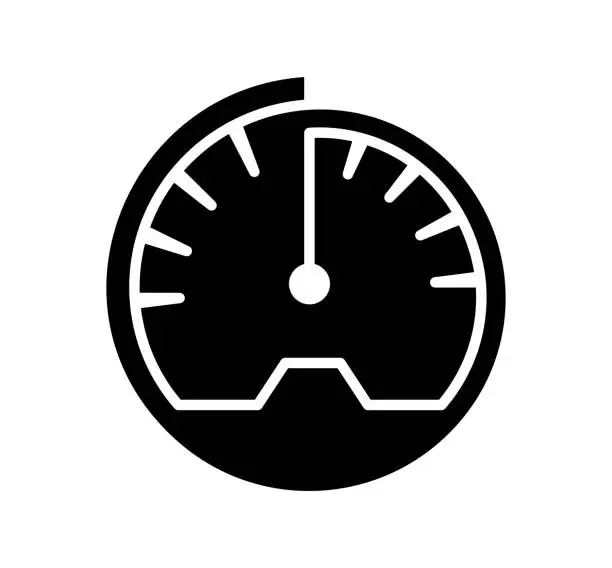 Vector illustration of Speed Black Filled Vector Icon