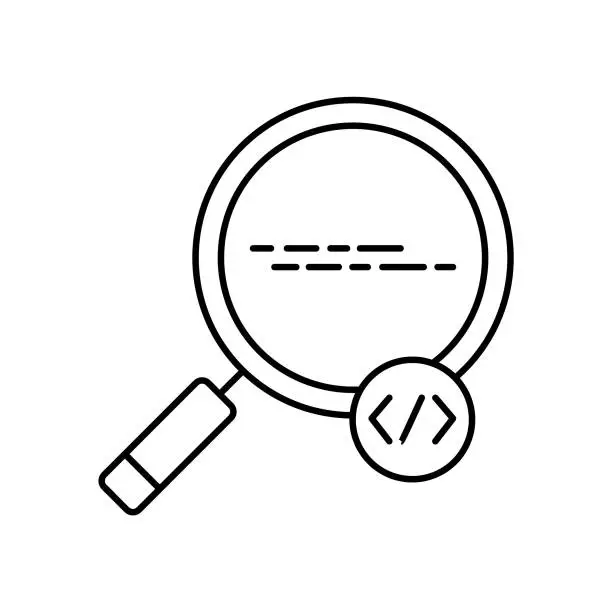 Vector illustration of Find Code Vector Icon