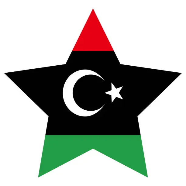 Vector illustration of Flag of Libya. Libya flag with design shape