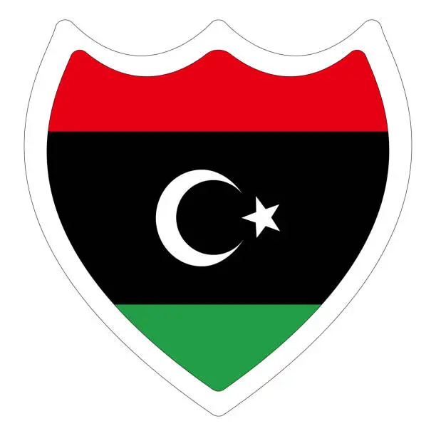 Vector illustration of Flag of Libya. Libya flag with design shape