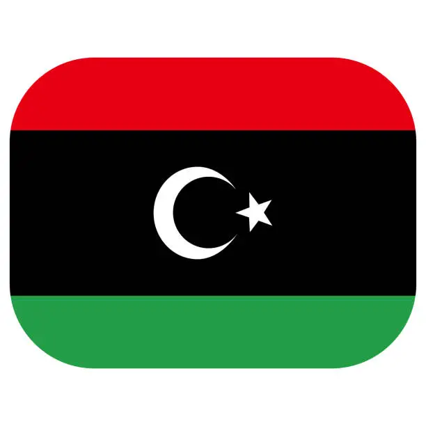 Vector illustration of Flag of Libya. Libya flag with design shape