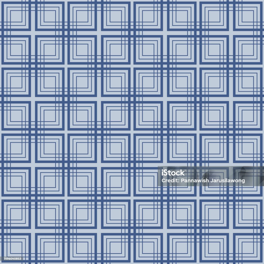 Japan Square Pattern Japanese Square Mesh Line Vector Seamless Pattern Stock Illustration ...