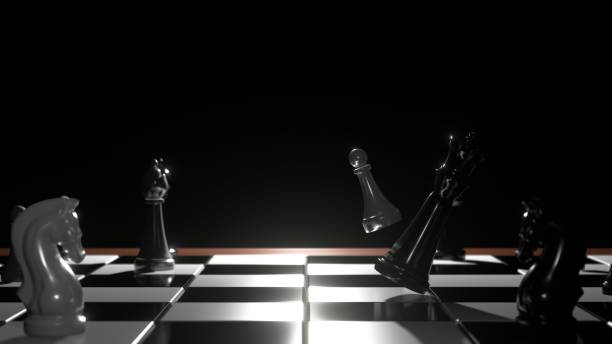 istock Game of chess. Figures on chessboard. 1496041401