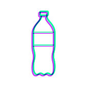 istock Bottle of soda. Icon with two color overlay on white background 1496043153