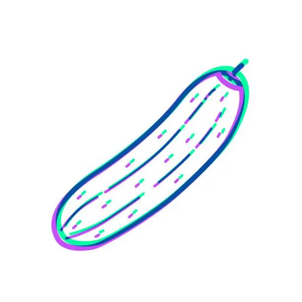 Vector illustration of Cucumber. Icon with two color overlay on white background