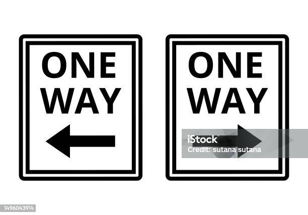 One Of One Sign One Way Sign Stock Illustration - Download Image Now - Arrow Symbol ...