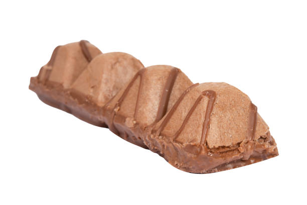 istock Chocolate candy wafer with creamy filling isolated on the white 1496045687