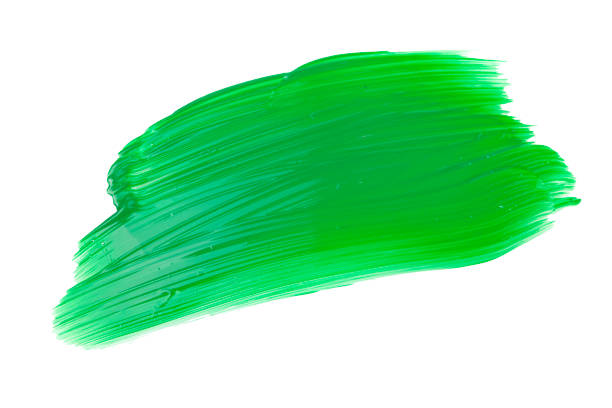 istock Green chroma brush stroke paiting over isolated background, canvas watercolor texture 1496046904