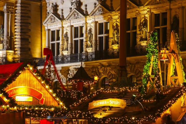 istock Christmas market town hall Hamburg, Germany 1496057521
