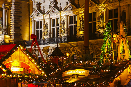 Christmas market town hall Hamburg, Germany