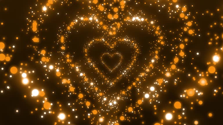 4K, Particles Heart Sparkle.14 of February Valentine's Day - Holiday. Love, Emotion, Heart Shape, Relationship, Couple, Celebration, Falling in love, Romantic, Happiness,Inspiration, Communication.