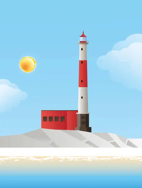 Vector illustration of Lighthouse at Diaz point in Namibia