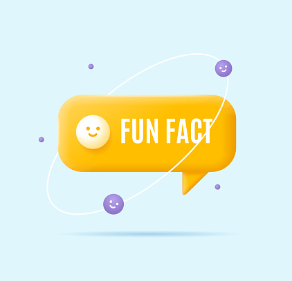 3d Fun Fact Banner Concept Cartoon Style with Yellow Speech Bubble. Vector illustration of Knowledge or Information