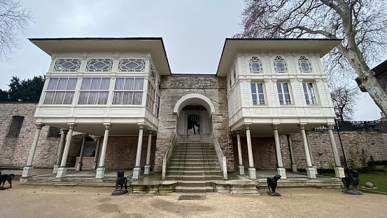 Istanbul, Türkiye – January 12, 2023: Inner building of Topkapi Palace in Istanbul.