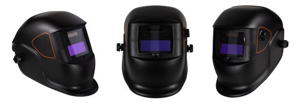 istock Modern welding helmet isolated on white background. Welder mask. Collection 1496065455