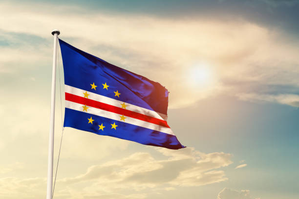 istock Cabo Verde / Cape Verde National waving flag. 1496070114