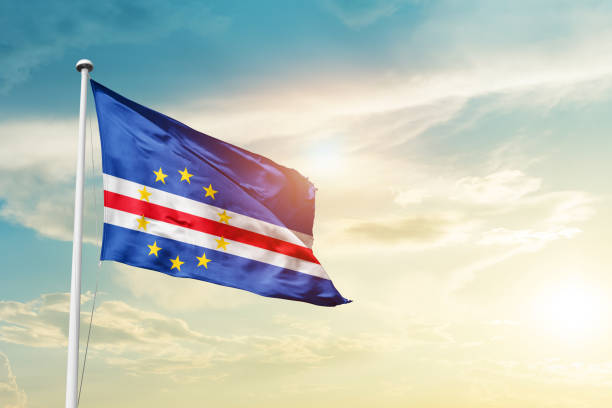 istock Cabo Verde / Cape Verde National waving flag. 1496070181