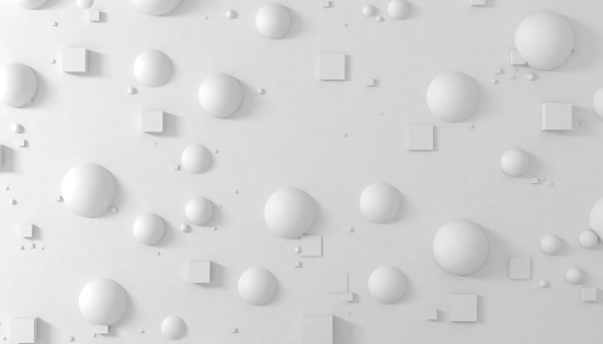 Abstract 3d spheres and blocks background