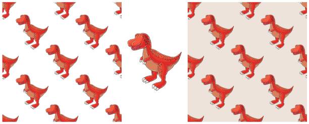 istock Dinosaurs of the Jurassic period. Hand drawn Set dinosaurs seamless pattern 1496073716