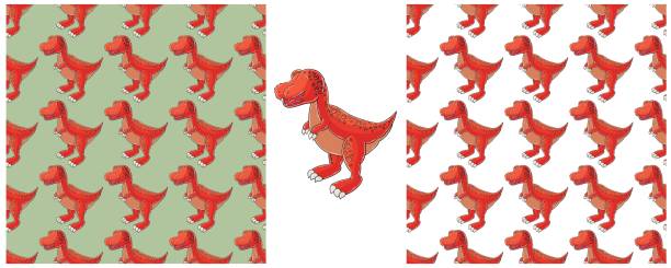istock Dinosaurs of the Jurassic period. Hand drawn Set dinosaurs seamless pattern 1496074537