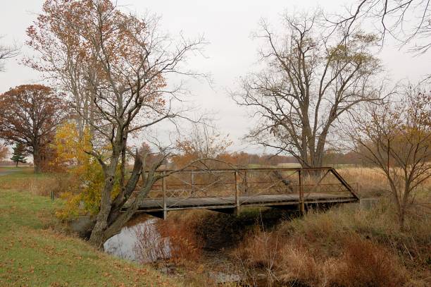 istock Old bridge over a narrow river. Wood County, Ohio. 1496074637