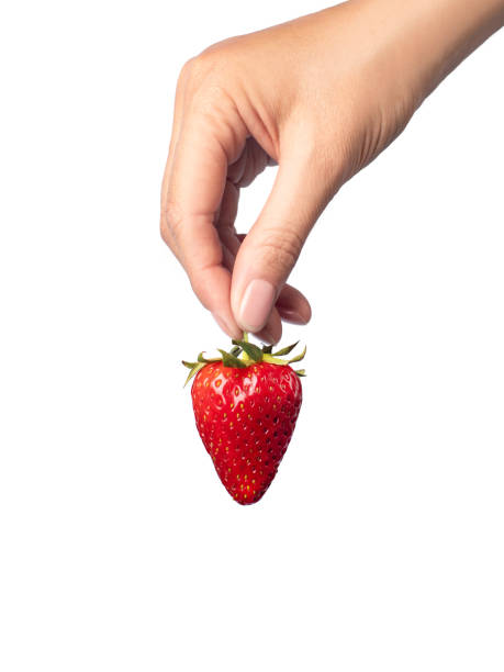 istock ripe strawberry in hand white background vertical 1496077190