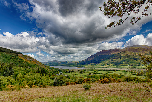 A view from high up over  Bassenthwaite Lake - The Lake District, Cumbria UK