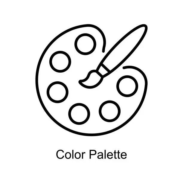 Vector illustration of Color Palette Outline Icon Design illustration. Art and Crafts Symbol on White background EPS 10 File