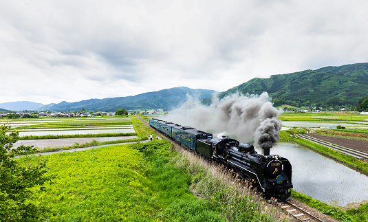 3rd June 2023, Tono, Iwate. The last run of this classic steam locomotive train known as the SL Ginga (SL銀河) made its way through the countryside town of Tono to the joy of onlookers before being retired forever on 11th June 2023.