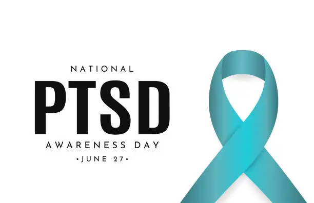 Vector illustration of Ptsd Awareness Day card, poster, June 27. Vector