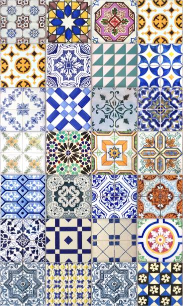 istock Portuguese tiles. Illustration of Azulejo on white background. Mediterranean style. 1496095230