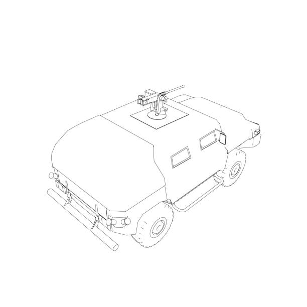 ilustraciones, imágenes clip art, dibujos animados e iconos de stock de transporte de camiones del ejército para la ilustración del diseño vectorial de la operación guerra. camión en el desierto. vehículo blindado ligero. esquema suv militar. vehículo todoterreno. imagen vectorial para impresiones, carteles e ilustracio - mud tire road sign